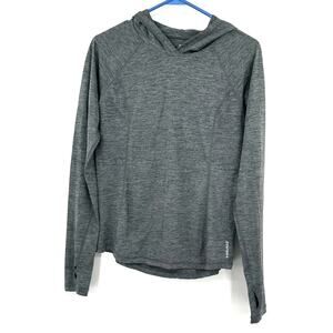 Head Size Small Long Sleeve Pullover Hoodie with Thumbholes Gray Sportswear